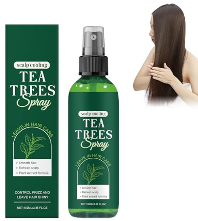 Teebaumöl ohne Wäsche Haarpflegespray – nicht fettig und ideal für verschiedene Haararten – Wash Free Teebäume Pflege Haarspray zur Beruhigung trockener, juckender Kopfhaut und gegen Schuppen