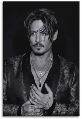 HSUREWTRK Johnny Depp Poster, ästhetische Wandkunst, Leinwand, dekoratives Gemälde, Vintage-Poster für Wohnzimmer, Schlafzimmer, Dekoration, 30 x 45 cm, ungerahmter Stil