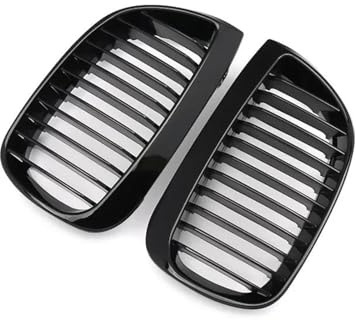 Kühlergrill Vorne Für E81 E87 1 Serie Front Niere Grill Glanz Schwarz 2004-2007 Paar Doppelsteg Grill