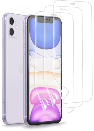 [3 Piezas] Protector Hidrogel para iPhone 11 / iPhone XR Protector de Pantalla Hidrogel HD Transparente Flexible Película Hidrogel de TPU Autocuración, Sin Burbujas, Antihuellas(No es de Vidrio)