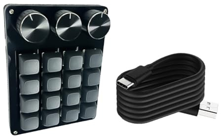 YiNLuax Tastaturen mit 3 anpassbaren Drehknöpfen, mechanische Gaming-Tastatur für komplexe Befehle in Gaming-Workstations, Customs Knob Keypad