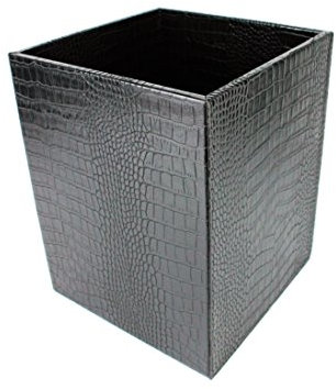 SIGNATURE HOME COLLECTION Papierkorb, Kunstleder, schwarz, 22 x 22 x 28 cm