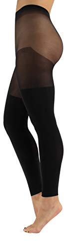 COLLANTS GRANDES TAILLES SANS PIEDS | 100 DEN | COLLANTS OPAQUES SANS PIEDS | COLLANTS GRANDES TAILLES SEXY | L, XL, XXL | BONNETTERIE ITALIENNE (L, NOIR)