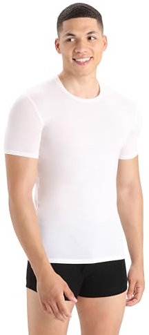 Icebreaker Herren Anatomica Crewe T-Shirt - Funktionsshirt Herren - Merinowolle Unterwäsche - Weiss, XXL