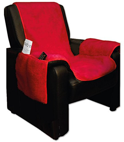Sesselschoner Lammflor 147 x 147 Überwurf Husse Bezug, Auswahl: rot - Salsa