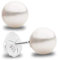 Orecchini di perle bianche rotonde per bambini e ragazze con dado a vite speciale SECRET & YOU - Disponibile in oro 18 carati o argento 925