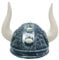 Karneval-Klamotten Wikinger-Helm für Erwachsene grau mit Lange Hörner Nordmann-Helm Karneval Hut Wikinger