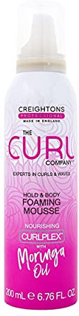 The Curl Company Hold and Body Foaming Mousse (200 ml) - Defines Curls and Waves, Eliminates Frizz and Smoothes Unruly Flyways; Professionally Formulated with Curplex and Nourishing Moringa Oil