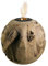 Ambientehome 20089 Feuerkugel aus Teakholz 20 cm Tischfeuer Tischkamin Dekokugel, Braun, 20cm