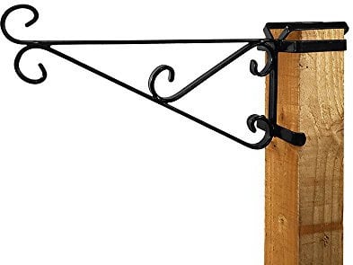 15” Fence Post Bracket – Simply slips over the top of any 8cm x 8cm post, designed to fit over most standard wooden fence posts – Premium 15” hanging basket bracket
