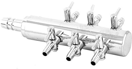 sourcing map Aquarium 6 Way Outline Manifold Air Flow Pump Tubing Splitter Lever Control Valve