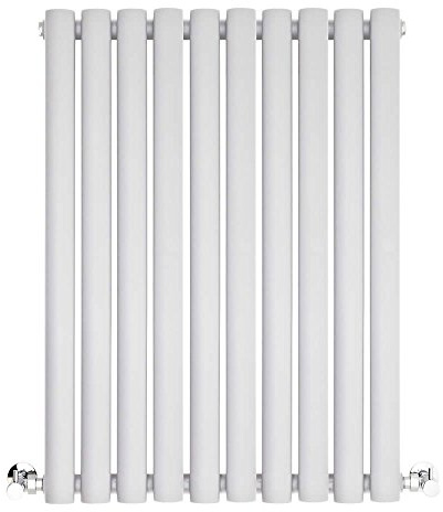 BestBathrooms - White Horizontal Double Oval Panel Radiator - 600mm x 595mm