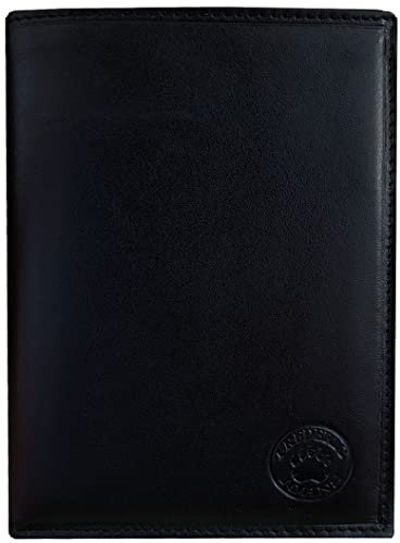 Frédéric Johns Portefeuille Homme - Grand Portefeuille - Portefeuille Cuir Veritable - Porte Carte Homme Cuir Modèle World (Noir Superieur)