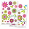 Kiwistar Retro Wiesenset Deko Blumen Wiese, Wandsticker Set Bogen Aufkleber farbig DIN A4
