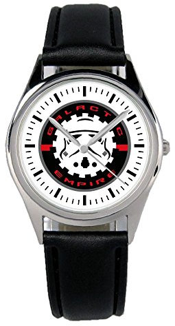 KIESENBERG Armbanduhr Galactic Empire Geschenk Artikel Idee Fan Damen Herren Unisex Analog Quartz Lederarmband Uhr 36mm Durchmesser B-1363