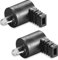 2X DIN Lautsprecherstecker | mit Schraubanschluss | Gewinkelt 90° Schraubbar Knickschutz 2,2 mm | Boxen Audio Adapter Kabelanschluss Lautsprecher Stecker | Schwarz | 2 Stück