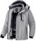 Wantdo Homme Veste de Ski Outdoor Veste Imperméable Coupe-Vent Manteau d'hiver Chaud avec Capuche Amovible Veste Sport Randonnée Coupe-Vent Gris Clair XL