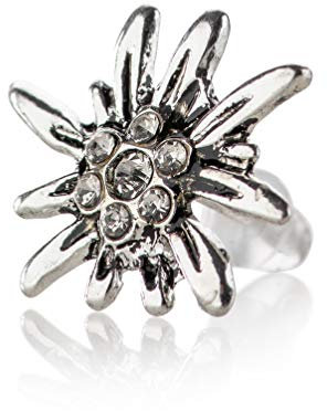 Ohrstecker Edelweiss - Trachten Ohrringe Dirndl & Lederhose (Kristall)