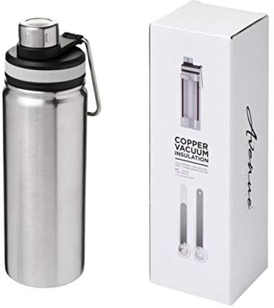 Schmalz® Isolierflasche GESSI 590 ml vakuumisolierte Trinkflasche aus Kupfer Edelstahl mit Kupferisolierung auslaufsicher BPA-Frei (silber, ohne Gravur)