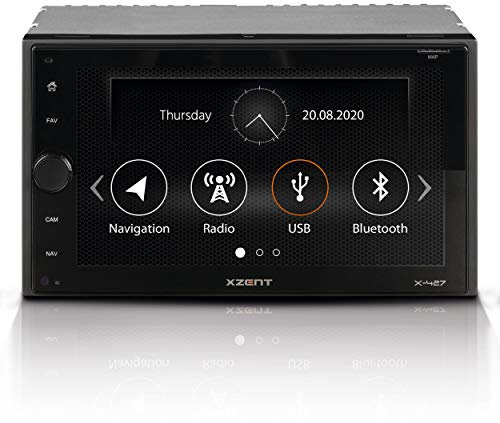 XZENT X-427: 2-Din Autoradio, Multimediasystem mit 16,5 cm / 6,5“ Touchscreen, Mediencenter mit DAB+, Bluetooth, USB, zum Navi für PKWs und Reisemobile erweiterbar