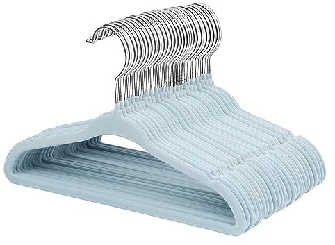 ManGotree Baby-Kleiderbügel aus Samt, Kleinkind-Kinderbügel mit Drehbarem Haken, Gekerbtes Schulter Design für Kinder und Kinderkleidung (30 Stück, Blau)
