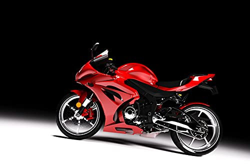 MOTORRAD Fototapete VLIES-400x260 cm (1089A)-Route 66 Oldtimer Chopper Autos Cars Kinderzimmer Wandtapete-Inkl. Kleister-Vliestapete Bild Dekoration Wand-Dekor Moderne Motiv-Tapete Panorama Poster XXL