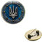 Tryzub Ukraine Brosche Ukrainisches Symbol Runen Muster Glas rund Edelstein 3 Stile Hochwertige Kleidung Pins für Männer Frauen