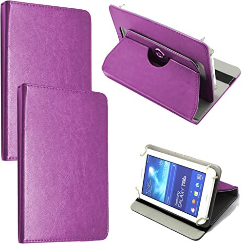 8 inch Tablet Case Cover - Universal Leather Stand Case Folio Cover Magic Leather 360° Rotating Case Fits for ALL 8.0 Inch Tablets (Purple)
