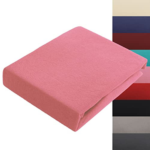 Spannbettlaken 180x200-200x200 cm Thermo Fleece Winter Flausch Bettlaken Spannbetttuch Weich Gemütlich Microfaser Teddyflausch, Farbe Rosa