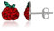 EYS JEWELRY Ohrstecker Damen Apfel Äpfel 925 Sterling Silber Preciosa Elements Glitzer Kristalle rot Damen-Ohrringe