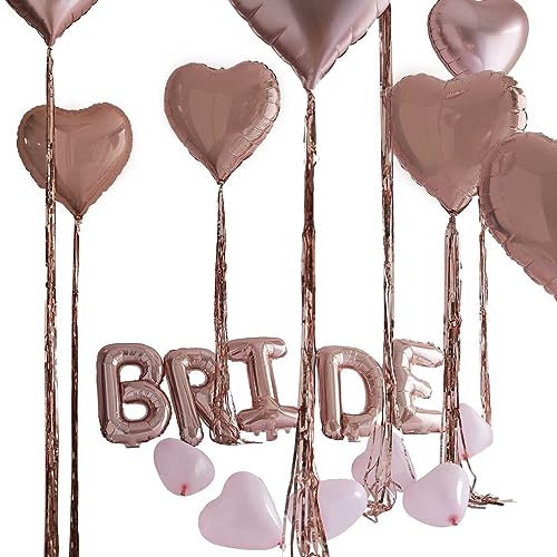 Ginger Ray Hen Do Party Bride Rose Gold Balloon Decoration Pack - 25 Pack