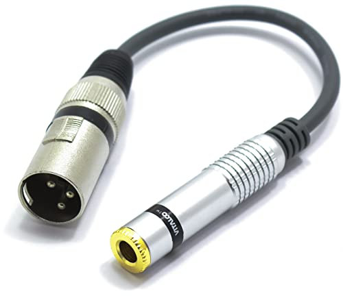 VITALCO XLR Maschio a Jack 6.3mm Stereo Femmina Adattatore Connettore per Microfono Cannon a Jack 6.3 TRS Audio Cavo