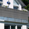 NYVI Balkon Sichtschutz ViewCover 90x500 cm Grau Einfarbig - mit Befestigungsband - UV-Schutz, Windschutz, Leicht Transparent, Wetterfest - Balkonverkleidung 5m lang ohne Bohren - Balkonsichtschutz