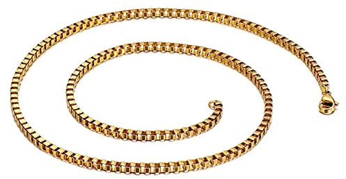 Panzerkette Gold, Dog Tag Kette Herren Kastenkette Kette Herren Edelstahl Herren Schmuck Männer Geschenke