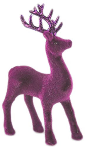 AMDesign Hängeschmuck Hirsch Glimmergeweih 18cm Violett, Kunststoff, Weihnachten, Landhaus