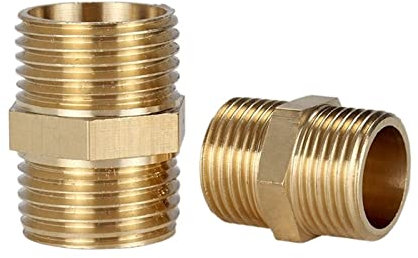 DOLUNTO 2 x Messing-Rohrverschraubung, Sechskantnippel, Außengewinde, Kupplungsstecker, Kupfer (Farbe : 3-4)