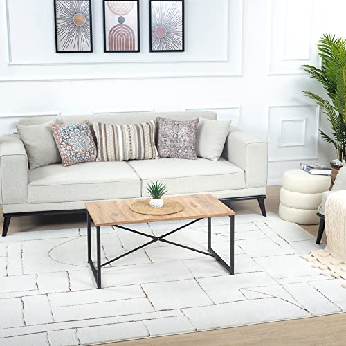Livabliss Lisa Rundvik Abstract Rug – 200x275 cm, Orange, Brown & Cream