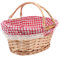 Healvian Cestino da Picnic Cesto di Cappuccetto Rosso Cestino Picnic con Manico per Il Pane Tempo di -nic Picnic in Vimini Cestino Portapane Pasquale in Rattan Stoffa Manuale Cibo Sposa