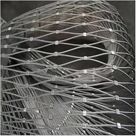 PHLEPS Drahtgitter Verzinkt Verzinkte Drahtzaunrolle, Maschenloch, 5 cm Hohes Fallschutznetz, Schlagfestes Edelstahlseilnetz for Gartenfarmgrenze (Color : Silver-1.5mm Diameter, Size : 4x18m)