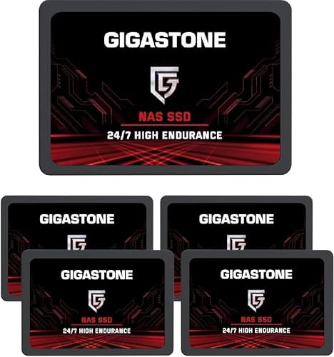 Gigastone SATA SSD 512GB (5er Pack) 2,5 Zoll 3D NAND Bis zu 550MB/s interne SSD SATA III SSD Festplatte Kompatibel mit Laptop und PC Desktop Festkörper-Laufwerk 2,5 SLC Cache Performance