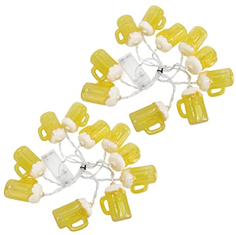 LED-Lichterkette, Dekorative Lichterkette, 2 Stück, Bier-Lichterkette, 6,5 Fuß, 10 LEDs, Feiertagsparty, Dekorative Lichterkette Drinnen und Draußen