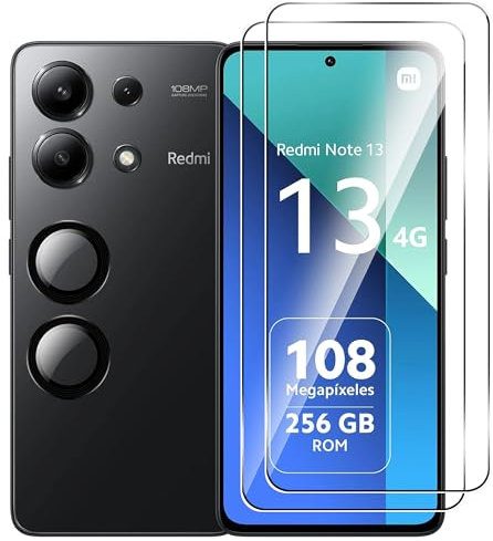 Fitudoos [2 Pièces] Verre Trempé pour Xiaomi Redmi Note 13 4G+[2 Pièces] Caméra Arrière Protecteur,Dureté 9H-sans Bulles d'air-Anti Rayures Film Protection écran.