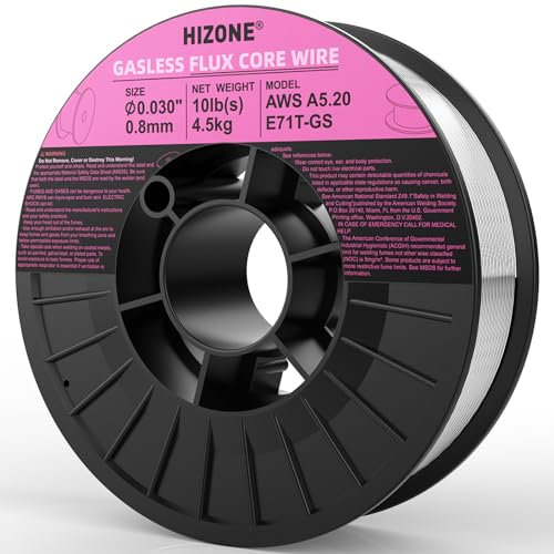 HIZONE Flux Core Schweißdraht, E71T-GS 0,76 cm - 4,5 kg, gasloser Flux-Cored MIG-Schweißdraht, 1 Stück