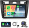 Hodozzy 4G+64G Autoradio für Ford Fiesta 2006-2011 Android 8 Core 9 Zoll IPS Touchscreen Bildschirm GPS Navi mit Carplay Android Auto Mirror Link 2 DIN Autoradio Bluetooth DSP WiFi RDS Kamera
