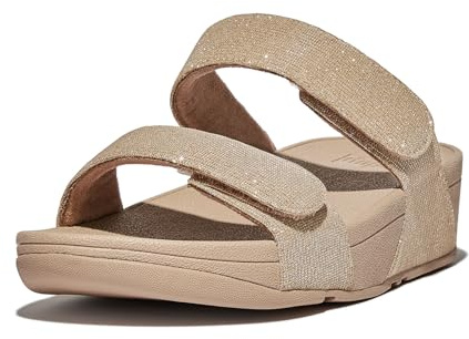 FitFlop Lulu Adjustable Shimmerlux Slides Womens - Latte Beige - 41 EU