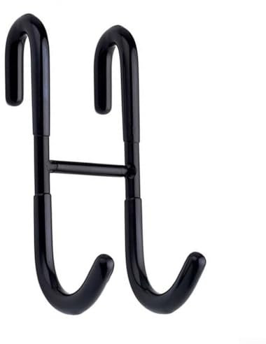 1 lot de crochets de porte en verre de douche, en forme de S, porte-serviettes pour serviette (noir)