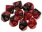 Yourandoll 10 STÜCKE Polyedrische Würfel D10 Würfel Dice Spielwürfel 10-seitig Würfel for DND RPG Brettspiel Kartenspiel (Rot Schwarz)