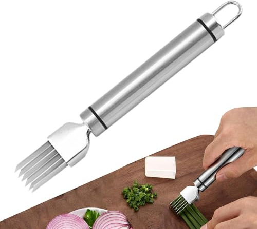 Zwiebelschneider für Schalotten, Zwiebel- und Knoblauchschneider, Gemüseschneider für die Küche | Manueller Zwiebelschneider zum Zerkleinern von Schalotten, praktische Küche aus Edelstahl für