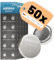 ABSINA 50x Batteria SR920SW orologio 1,55V ossido d'argento - SR920SW batteria orologio da polso a tenuta stagna e lunga durata - batteria 371 orologio / LR921 /370 / LR69 / AG10