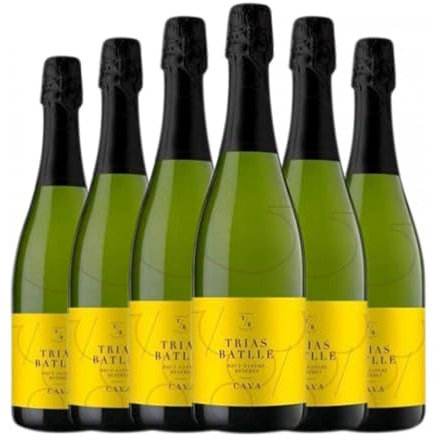 Trias Batlle Brut Natur Cava Reserve 75 cl Weißer Sekt (Karton mit 6 Flaschen von 75 cl)